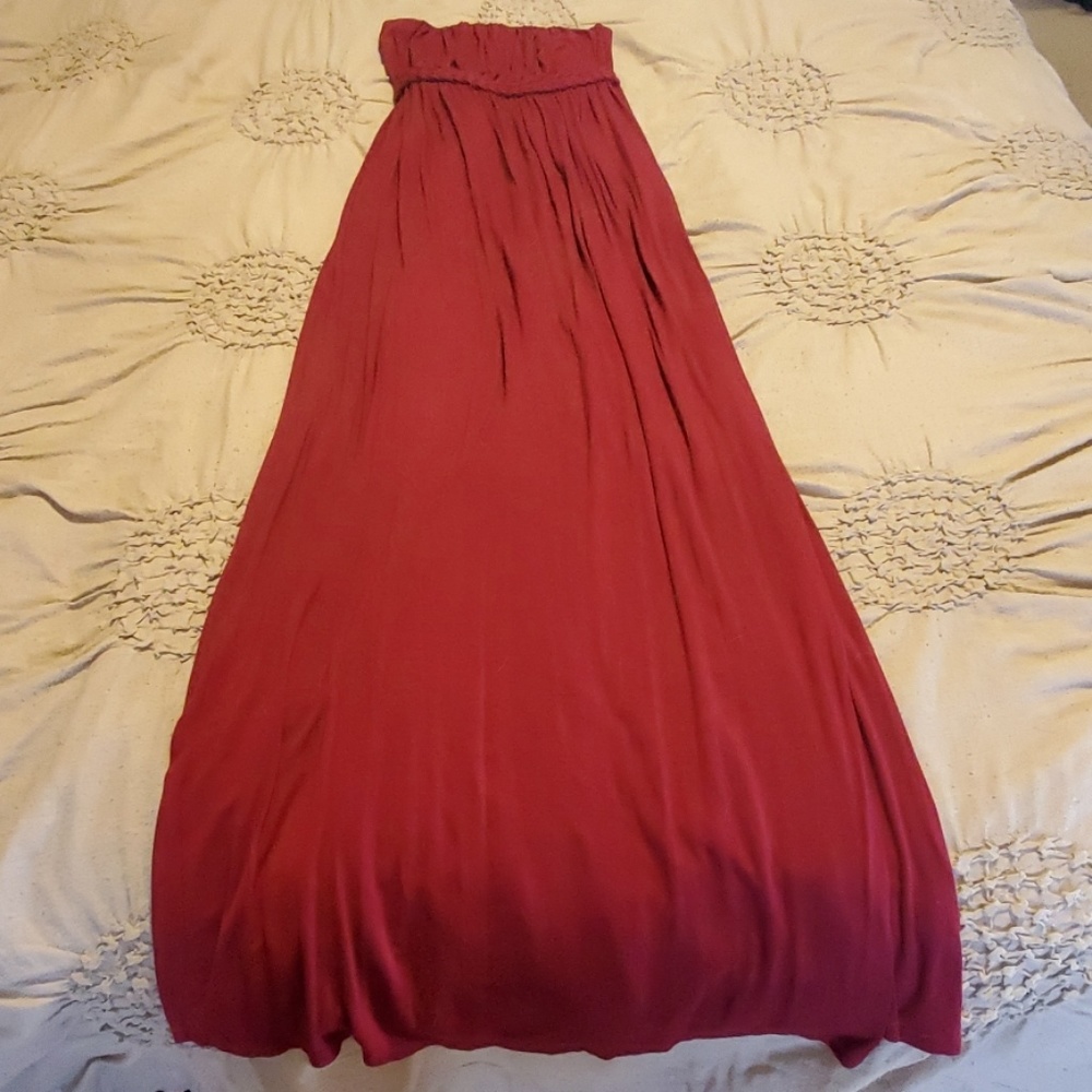 Floor length strapless dress